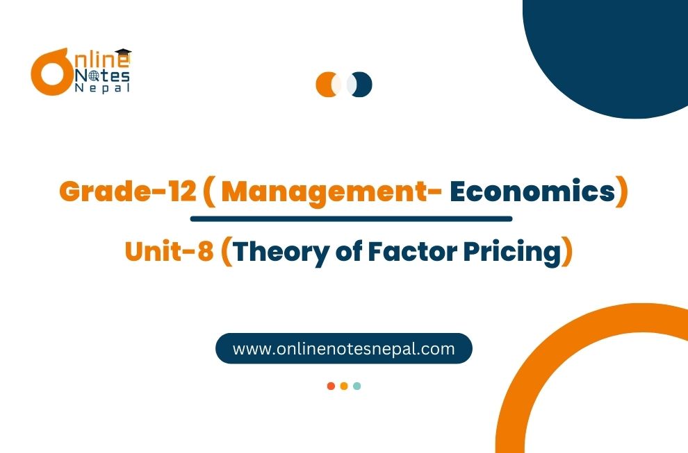 Unit 8: Theory of Factor Pricing Photo